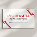 Baseball White Red Baby Shower Diaper Raffle Enclosure Card<br><div class="desc">This is a Baseball Oh Boy Red Blue White Baby Shower Diaper Raffle Enclosure Card!</div>