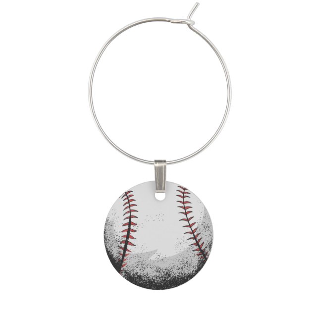 Baseball Wine Charm (Front)