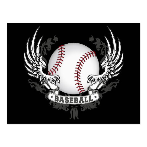 Baseball Wings Postcard | Zazzle