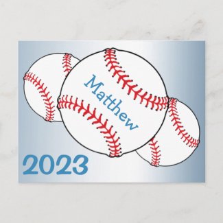 Baseball with 2023 Calendar on Back Postcard