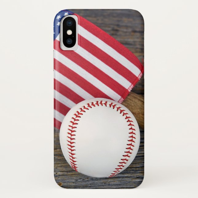 baseball with American flag Case-Mate iPhone Case (Back)