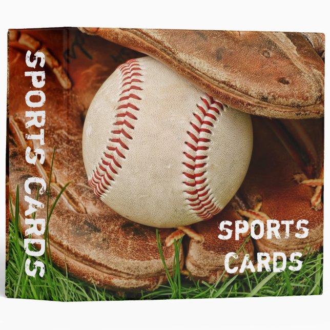 Baseball with an Old Mitt 2" Sports Cards Binder (Front/Spine)