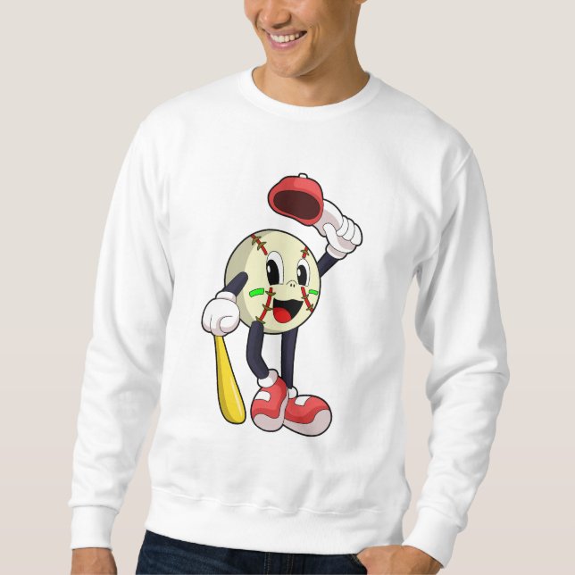 Baseball with Baseball bat Sweatshirt (Front)
