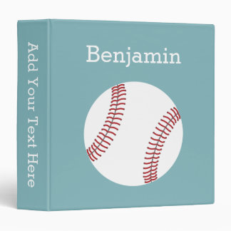 Baseball with Custom Name - Light blue Binder
