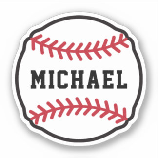 Baseball with custom name or text sticker