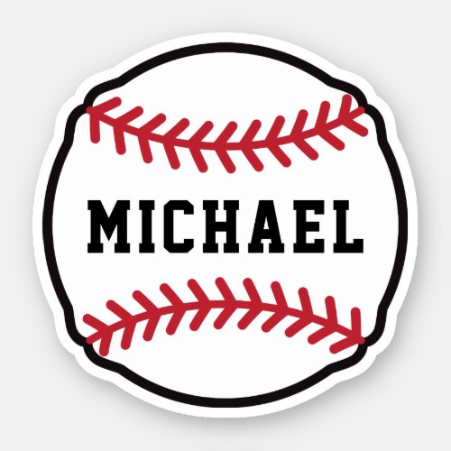 Baseball with custom name or text sticker