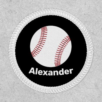 Baseball With Custom Name Patch by Funsize1007 at Zazzle