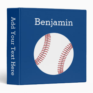 Baseball with Custom Name - Royal Blue Binder