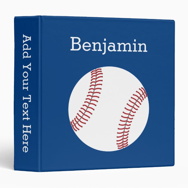 Baseball with Custom Name - Royal Blue Binder (Front/Spine)
