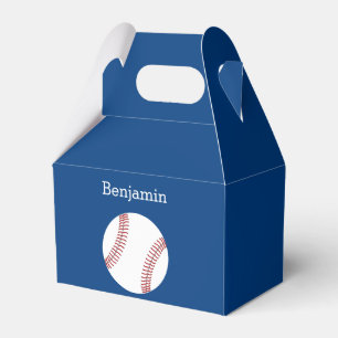 Baseball with Custom Name - Royal Blue Favor Boxes