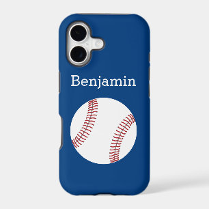 Baseball with Custom Name - Royal Blue iPhone 17 Case