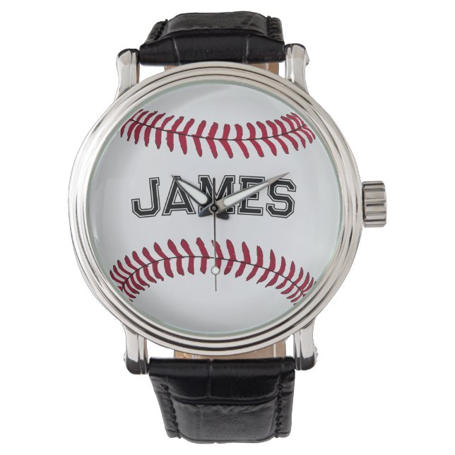 Baseball with Custom Name Watch (Front)