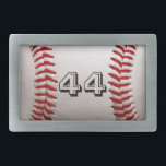 Baseball with Customizable Number Belt Buckle<br><div class="desc">A macro photograph of a brand new Baseball with red stitching. Perfect gift for the baseball or softball sports fan.</div>