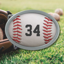 Baseball with Customizable Number Belt Buckle