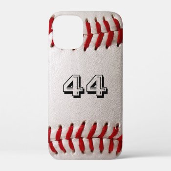 Baseball With Customizable Number Iphone 12 Mini Case by FlowstoneGraphics at Zazzle