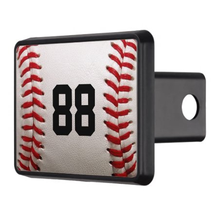 Baseball With Customizable Number Hitch Cover