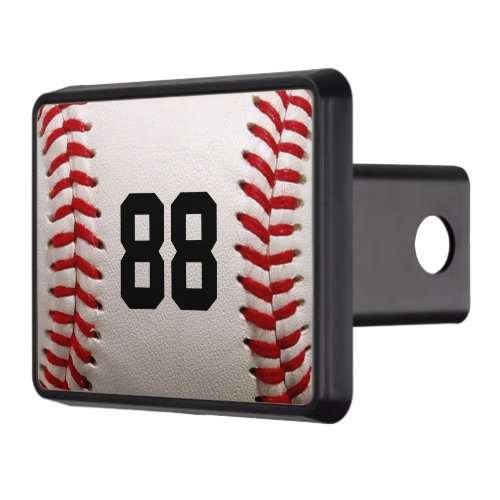 Baseball with Customizable Number Hitch Cover