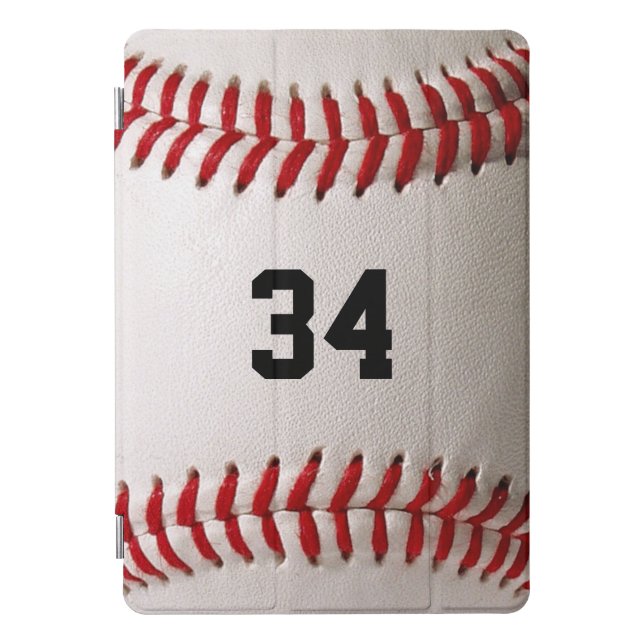 Baseball with Customizable Number iPad Pro Cover (Front)