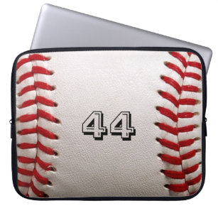 Baseball with Customizable Number Laptop Sleeve