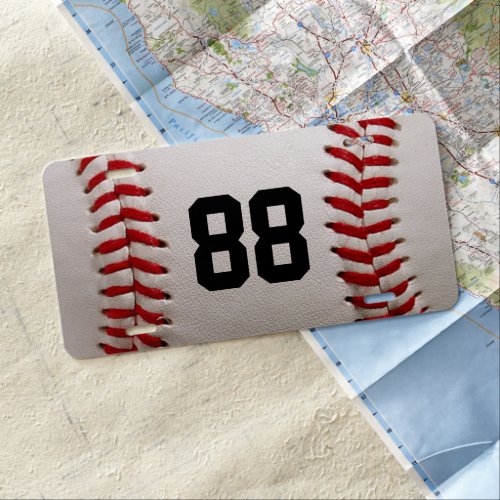 Baseball with Customizable Number License Plate