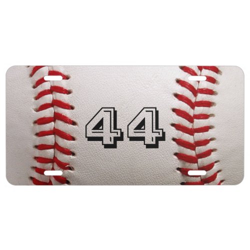 Baseball with Customizable Number License Plate