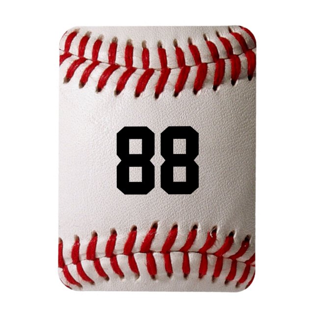 Baseball with Customizable Number Magnet (Vertical)