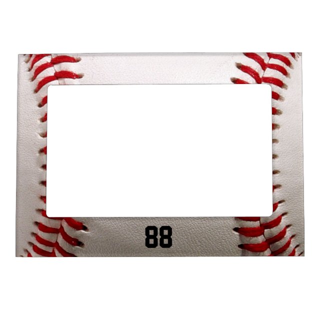 Baseball with Customizable Number Magnetic Frame (Front)