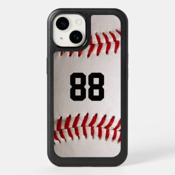 Baseball With Customizable Number Otterbox Iphone 14 Case by FlowstoneGraphics at Zazzle