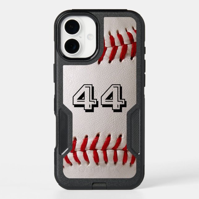 Baseball with Customizable Number Otterbox iPhone Case (Back)