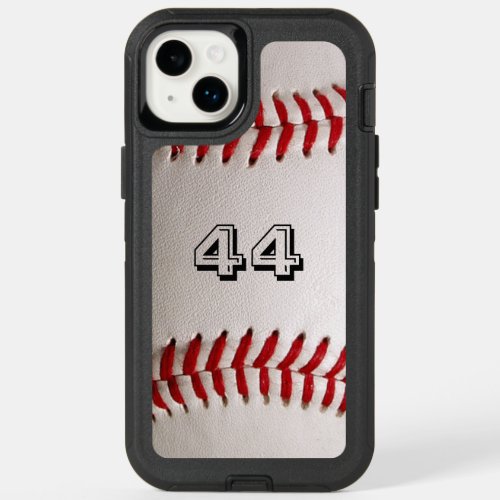 Baseball with Customizable Number OtterBox iPhone 14 Plus Case