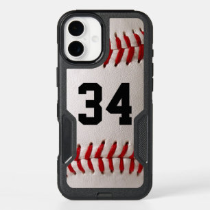 Baseball with Customizable Number iPhone 16 Mini Case