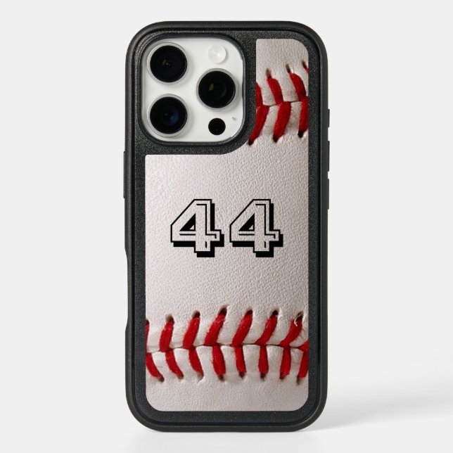 Baseball with Customizable Number Otterbox iPhone Case (Back)