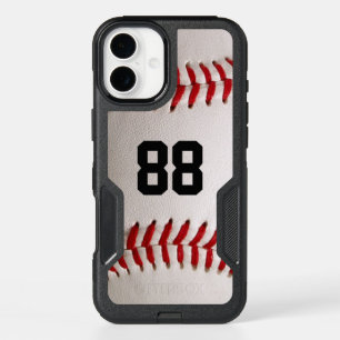 Baseball with Customizable Number iPhone 16 Plus Case