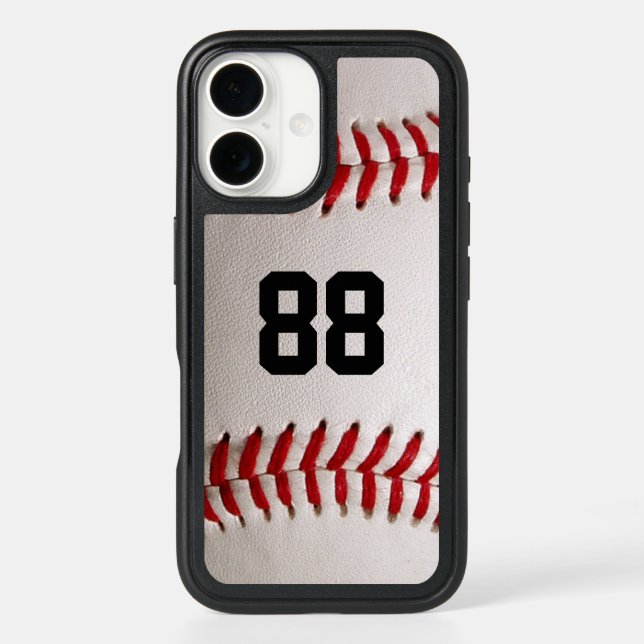 Baseball with Customizable Number Otterbox iPhone Case (Back)