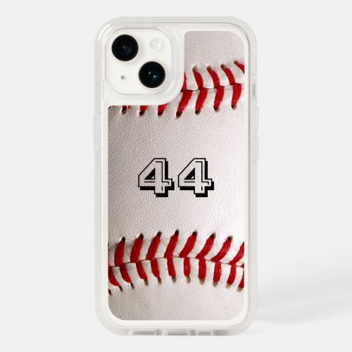 Baseball with Customizable Number OtterBox iPhone 14 Case
