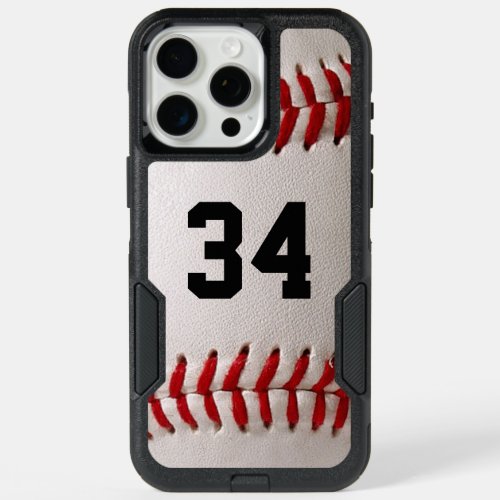 Baseball with Customizable Number iPhone 15 Pro Max Case