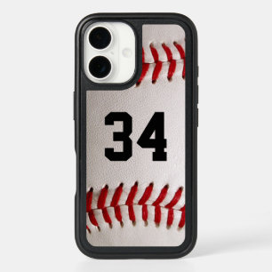 Baseball with Customizable Number iPhone 16 Case