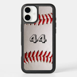 Baseball with Customizable Number iPhone 16 Mini Case