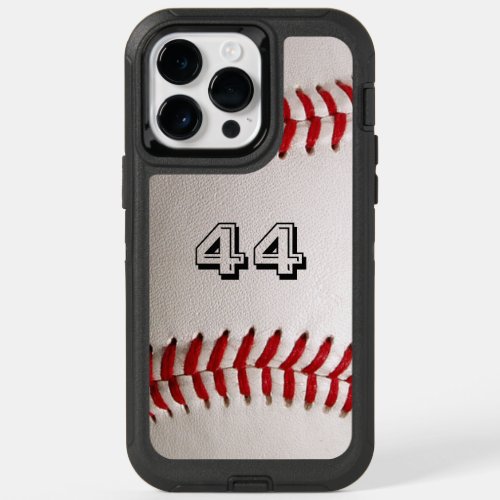 Baseball with Customizable Number OtterBox iPhone 14 Pro Max Case