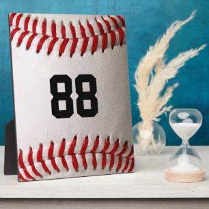 Baseball with Customizable Number Plaque