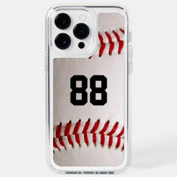 Baseball With Customizable Number Speck Iphone 14 Pro Max Case by FlowstoneGraphics at Zazzle