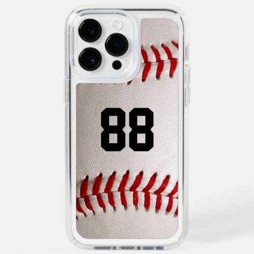 Baseball with Customizable Number Speck iPhone 14 Pro Max Case