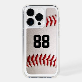 Baseball With Customizable Number Speck Iphone 14 Pro Case by FlowstoneGraphics at Zazzle