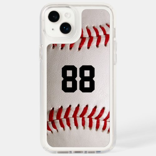 Baseball with Customizable Number Speck iPhone 14 Plus Case