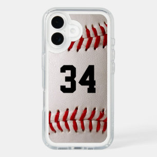 Baseball with Customizable Number iPhone 16 Case