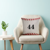Baseball with Customizable Number Throw Pillow (Chair)