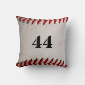 Baseball with Customizable Number Throw Pillow (Front)