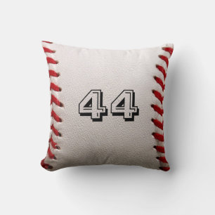 Baseball with Customizable Number Throw Pillow