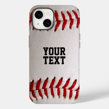 Baseball With Customizable Text Case-mate Iphone 14 Case by FlowstoneGraphics at Zazzle