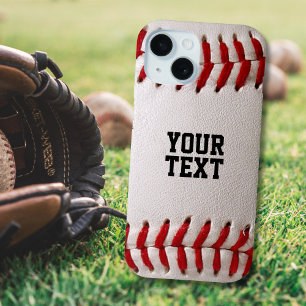 Baseball with Customizable Text iPhone 15 Plus Case